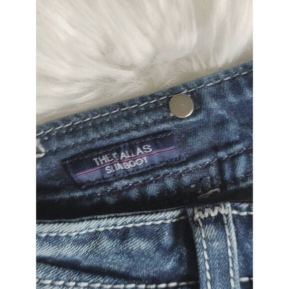 EUC Vigoss White Stitching Faded Slim Boot Jeans - Size 9/10 - Picture 6 of 9